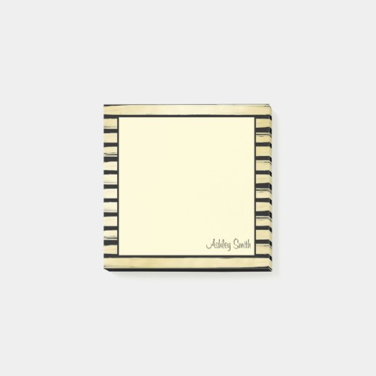 Eleganter individuelle Name schwarze Goldfolie ges Post-it Klebezettel (Vorderseite)