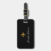 Eleganter Individuelle Name Text Personalisiert Gepäckanhänger (Vorderseite vertikal)
