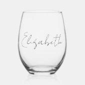Eleganter Individuelle Name Weinglas Ohne Stiel (Vorderseite)