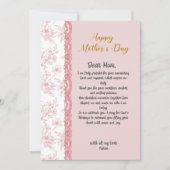 Eleganter, individueller Brief an Mum Pink Mother  (Vorderseite)