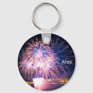 Eleganter individueller Name der Feuerwerk- Schlüsselanhänger