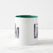 Eleganter, individueller Name "Linda", dunkelgrau Tasse (Zentrum)