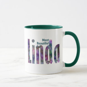 Eleganter, individueller Name "Linda", dunkelgrau Tasse