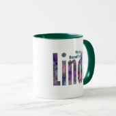 Eleganter, individueller Name "Linda", dunkelgrau  Tasse (VorderseiteRechts)