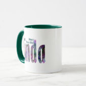 Eleganter, individueller Name "Linda", dunkelgrau Tasse (Vorderseite Links)