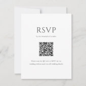 Eleganter Initial Script Monogram QR Code Hochzeit RSVP Karte (Vorderseite)
