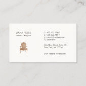 Eleganter Innenarchitekt, französischer Vorsitz Visitenkarte (Rückseite)