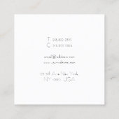 Eleganter intelligenter quadratischer quadratische visitenkarte (Rückseite)