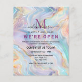 Eleganter iridescent Holographic Agate Gold Marmor Flyer (Vorne)