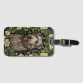 Eleganter Irish Wolfhound mit Kleeblättern Gepäckanhänger (Vorderseite (Horizontal))