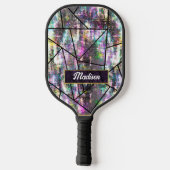 Eleganter irisierender geistlicher Glitzer glamour Pickleball Schläger (Rückseite)
