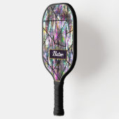 Eleganter irisierender geistlicher Glitzer glamour Pickleball Schläger (Links)