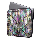 Eleganter irisierender geistlicher Glitzer Laptopschutzhülle (Vorderseite Links)