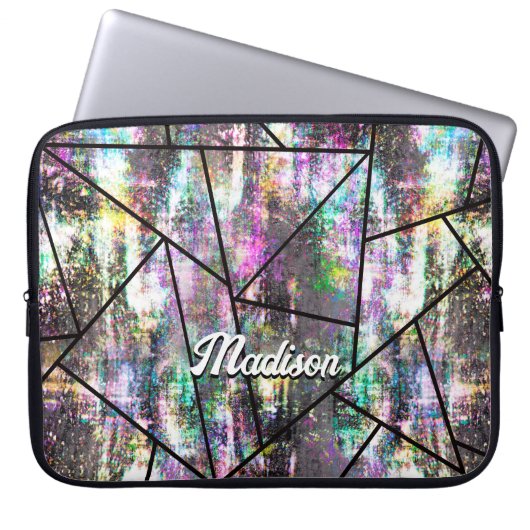 Eleganter irisierender geistlicher Glitzer Laptopschutzhülle (Vorderseite)