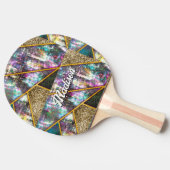 Eleganter irisierender, gürtnenhaft geometrisch tischtennis schläger (Seitenansicht)