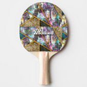 Eleganter irisierender, gürtnenhaft geometrisch tischtennis schläger (Vorderseite)
