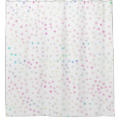 Eleganter, irrisierender Glitzer Dots White Design Duschvorhang (Vorderseite)