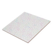 Eleganter, irrisierender Glitzer Dots White Design Fliese (Seite)