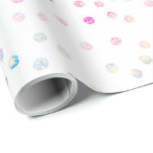 Eleganter, irrisierender Glitzer Dots White Design Geschenkpapier (Rolleneckpunkt)