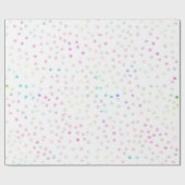 Eleganter, irrisierender Glitzer Dots White Design Geschenkpapier (Flach)