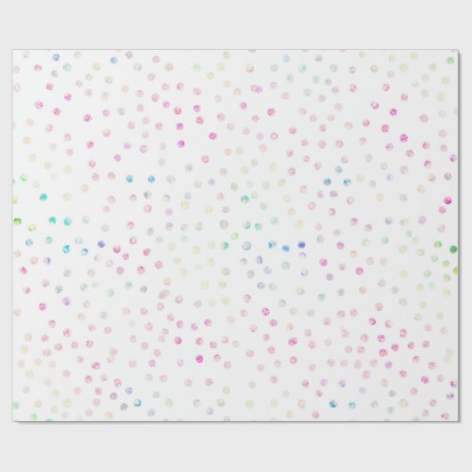 Eleganter, irrisierender Glitzer Dots White Design Geschenkpapier (Flach)
