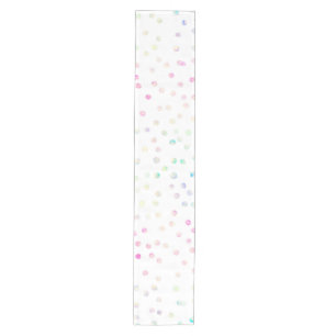 Eleganter, irrisierender Glitzer Dots White Design Mittelgroßer Tischläufer