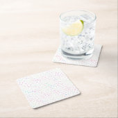 Eleganter, irrisierender Glitzer Dots White Design Rechteckiger Pappuntersetzer (Vor Ort)