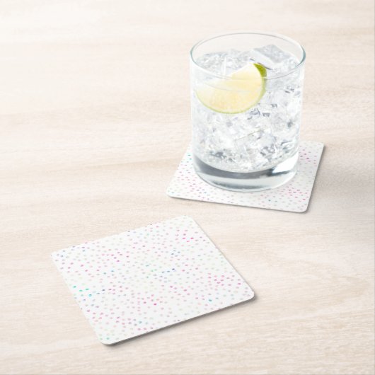 Eleganter, irrisierender Glitzer Dots White Design Rechteckiger Pappuntersetzer (Vor Ort)