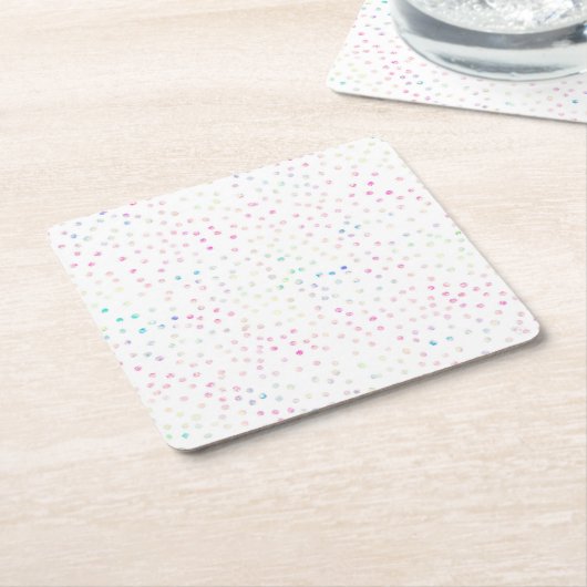 Eleganter, irrisierender Glitzer Dots White Design Rechteckiger Pappuntersetzer (angewinkelt)
