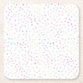 Eleganter, irrisierender Glitzer Dots White Design Rechteckiger Pappuntersetzer (Vorderseite)
