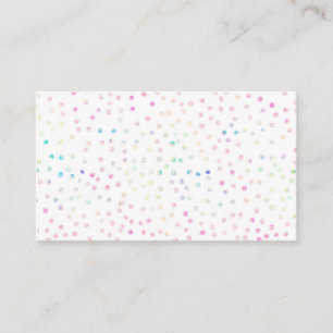Eleganter, irrisierender Glitzer Dots White Design Visitenkarte