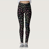 Eleganter irrisierender Glitzer weist ein schwarze Leggings (Vorderseite)