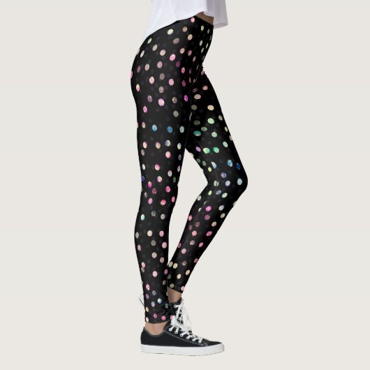 Eleganter irrisierender Glitzer weist ein schwarze Leggings (Rechts)