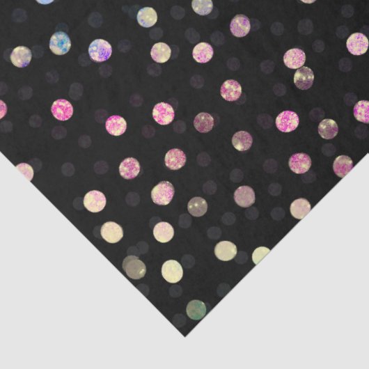 Eleganter irrisierender Glitzer weist ein schwarze Seidenpapier (Ausschnitt)