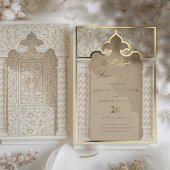 Eleganter islamischer Bogen Save the Date Einladun Folieneinladung