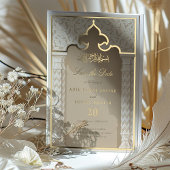 Eleganter islamischer Bogen Save the Date Einladun Folieneinladung
