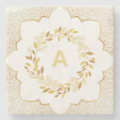 Eleganter islamischer Schmuck mit Blumenrahmen Steinuntersetzer (Vorderseite)