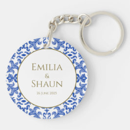 Eleganter italienischer blauer Akryllischer Schlüs Schlüsselanhänger