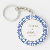 Eleganter italienischer blauer Akryllischer Schlüs Schlüsselanhänger (Vorderseite)