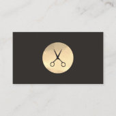 Eleganter Ivory Black Imitate Gold Scissors Friseu Visitenkarte (Vorderseite)