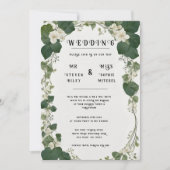 Eleganter Ivy Wedding Table Plan und Einladungen (Vorderseite)