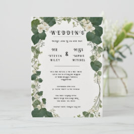 Eleganter Ivy Wedding Table Plan und Einladungen