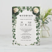 Eleganter Ivy Wedding Table Plan und Einladungen (Stehend Vorderseite)