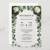Eleganter Ivy Wedding Table Plan und Einladungen (Vorne/Hinten)