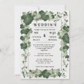 Eleganter Ivy Wedding Table Plan und Einladungen (Vorderseite)