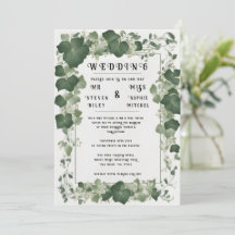 Eleganter Ivy Wedding Table Plan und Einladungen