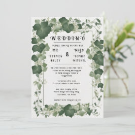 Eleganter Ivy Wedding Table Plan und Einladungen