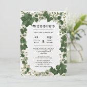 Eleganter Ivy Wedding Table Plan und Einladungen (Stehend Vorderseite)