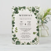 Eleganter Ivy Wedding Table Plan und Einladungen (Stehend Vorderseite)