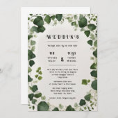 Eleganter Ivy Wedding Table Plan und Einladungen (Vorne/Hinten)